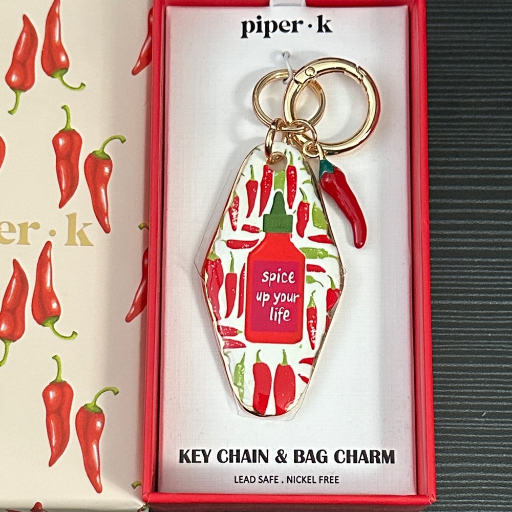 Piper K Spice Up Your Life Chili Pepper Keychain Bag Charm